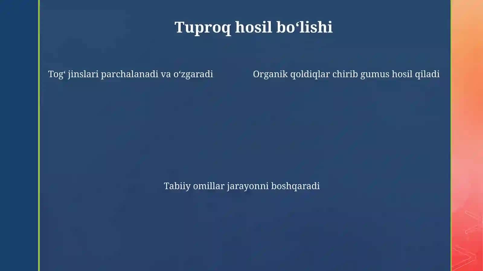 Tuproq paydo bo‘lishida moddalarning yo‘qolishi va to‘planishi 4