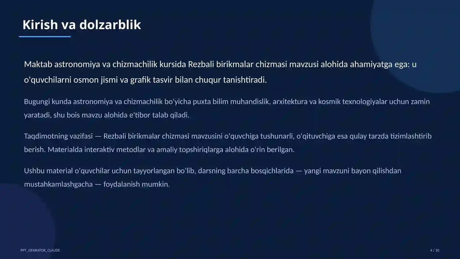 Rezbali birikmalar chizmasi (9-sinf) 4