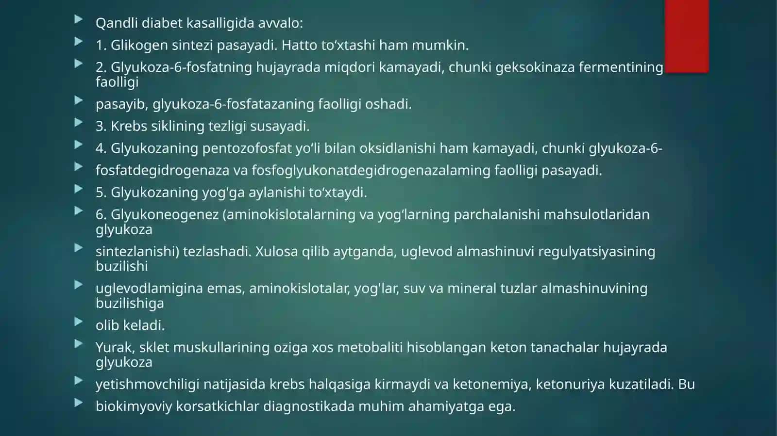 Qandli diabet va ochlikda ketonuriya va ketonemiya 4