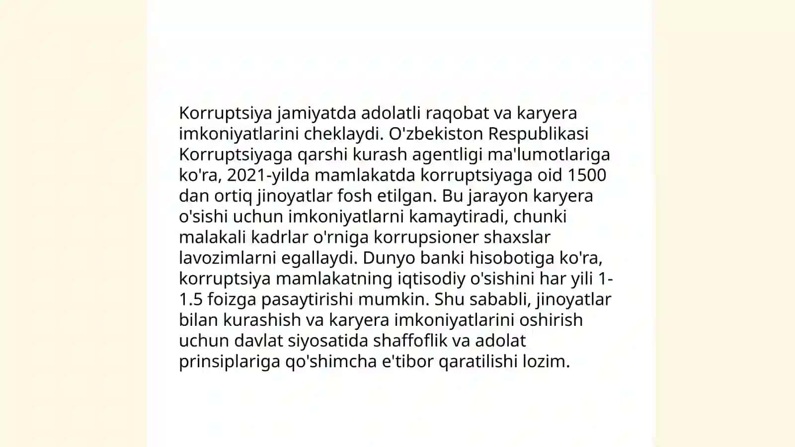 Bugungi kunda kasbiy faoliyatda korruptsiyaning inson hayotiga ta'sirlari 4