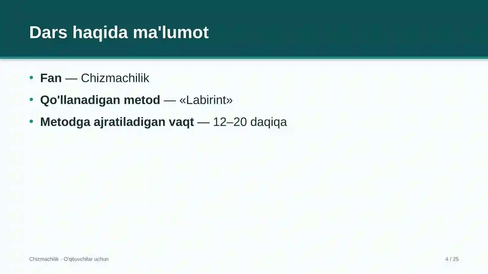 chizmachilik darslarida labirint metodidan foydalanish 6730 4