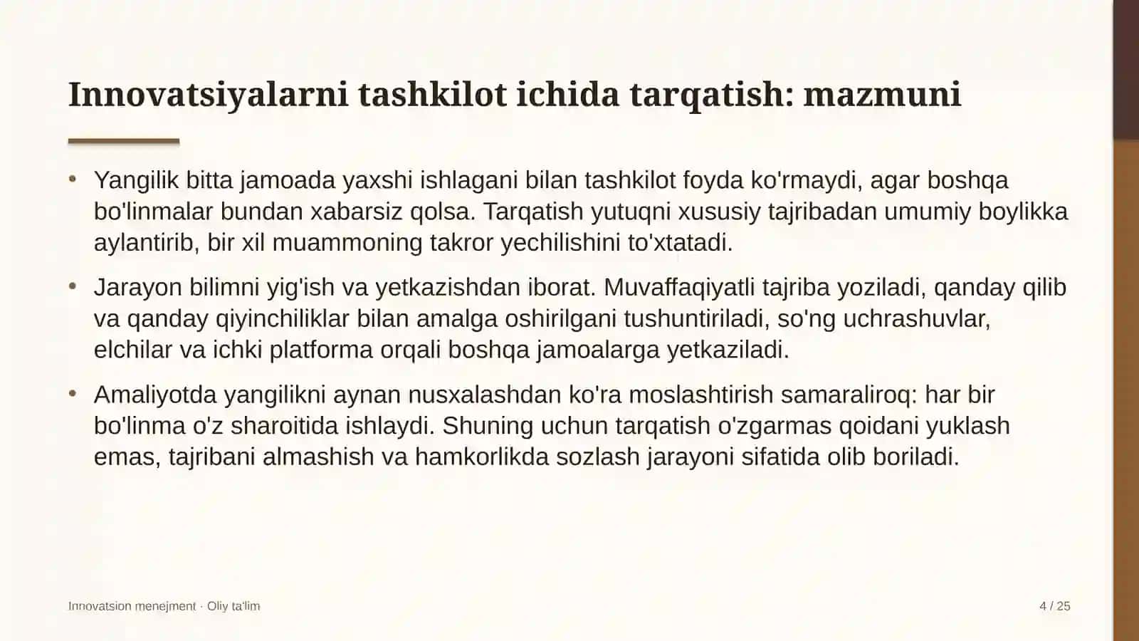 farmatsevtika sanoatida innovatsiyalarni tashkilot ichida tarqatish 3306 4