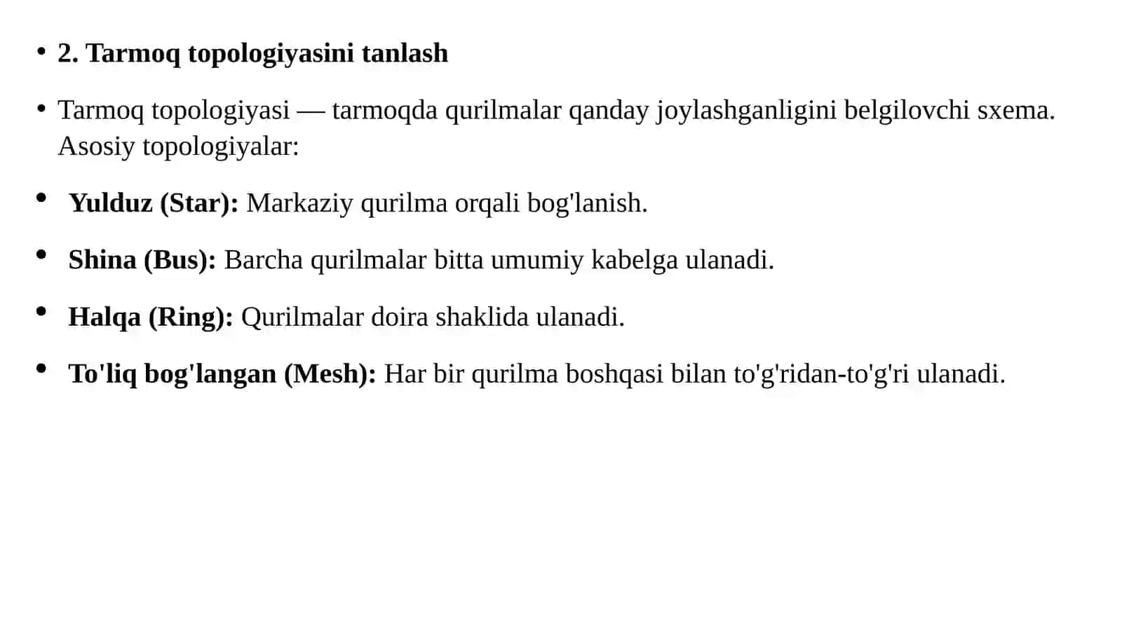 Tarmoq Tushunchasi va Uning Tashkilotlash 4