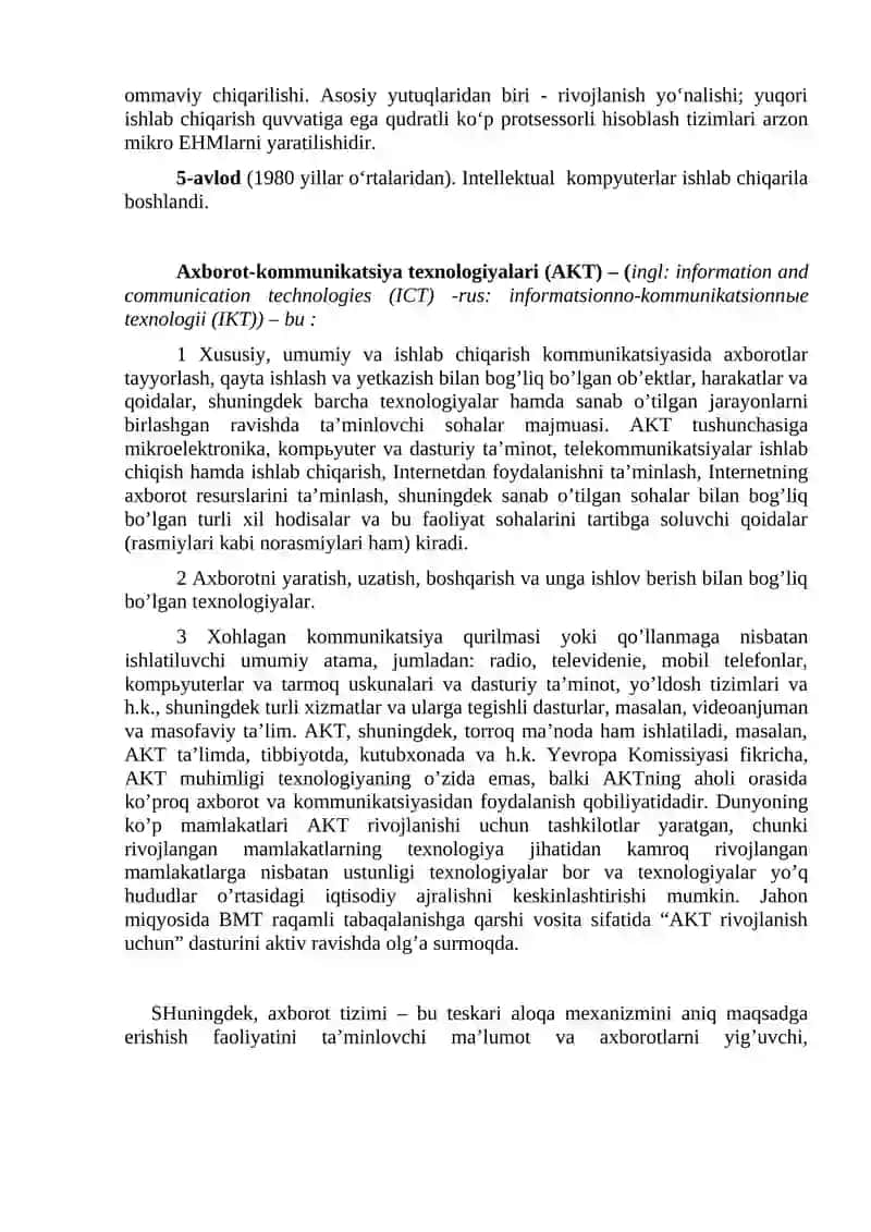 Zamonaviy informatsion-kommunikatsion texnologiyalarining texnik ta’minoti 4