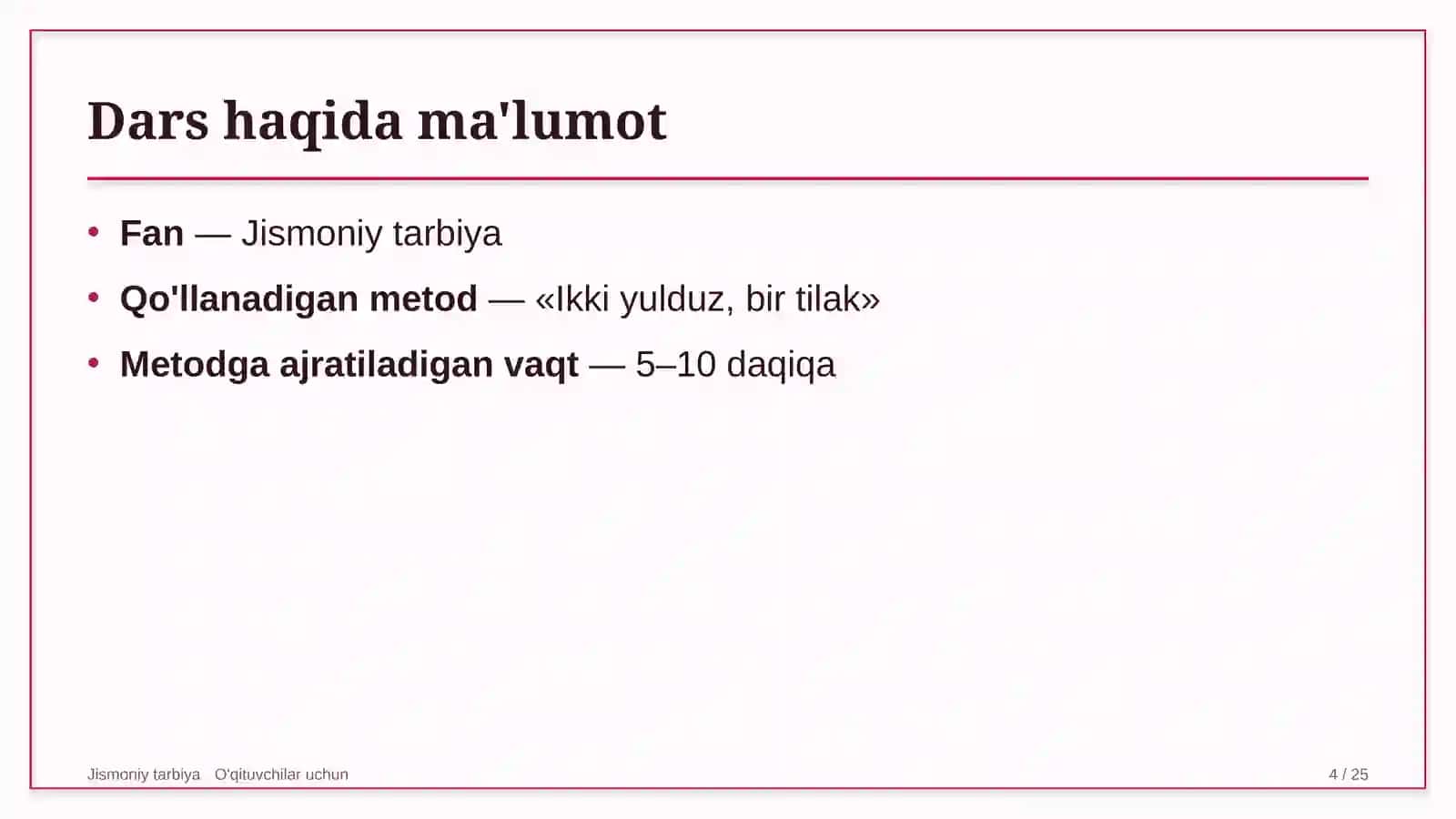 jismoniy tarbiya darslarida ikki yulduz bir tilak metodidan foydalanish 4057 4