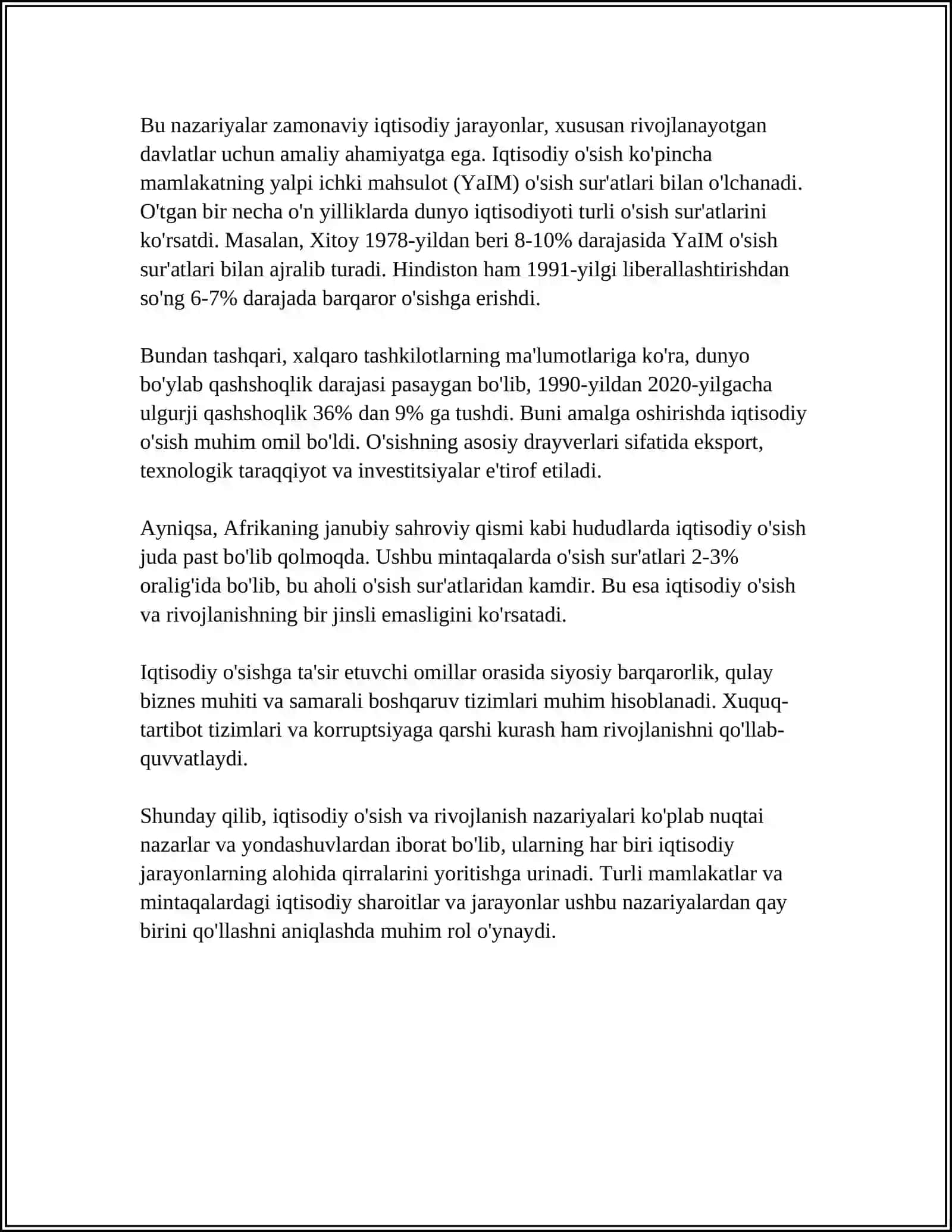 HOZIRGI ZAMON IQTISODIYOT NAZARIYASI RIVOJLANISHNING ASOSIY YOʻNALISHI 4