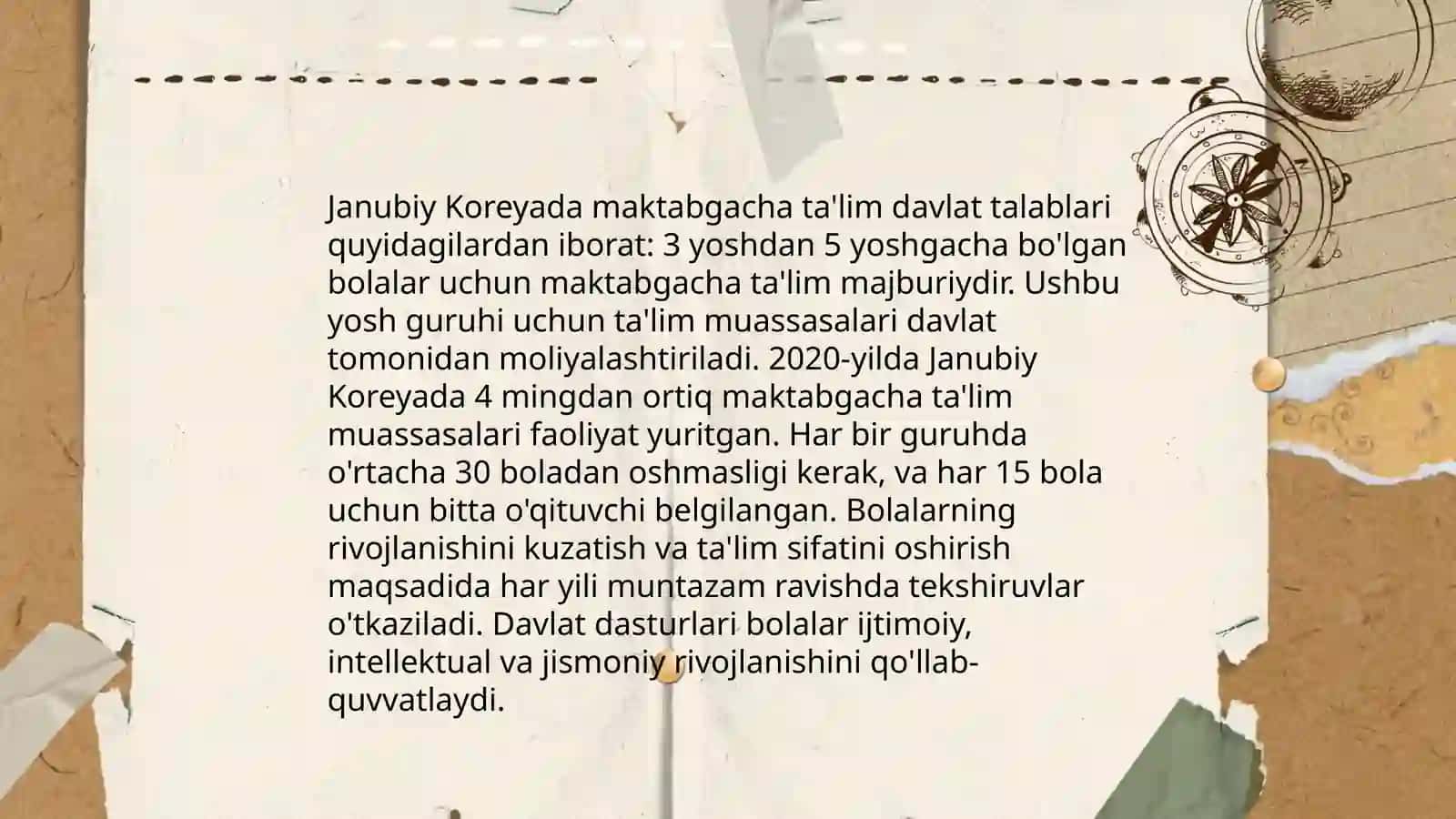 Osiyo Mamlakatlari Maktabgacha Ta'lim Sohasi va Davlatlardagi Davlat Talablari 4