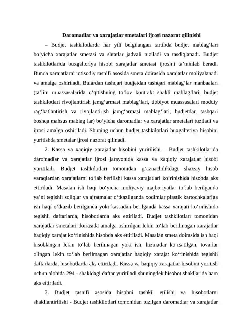 Budjet tashkilotlarida budjet hisobini tashkil etishninig nazariy-uslubiy asoslari 4