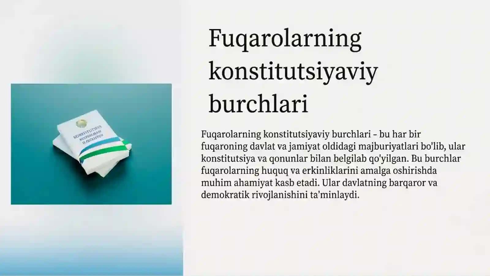 Fuqarolarning Konstitutsiyaviy burchlari tushunchasi 4
