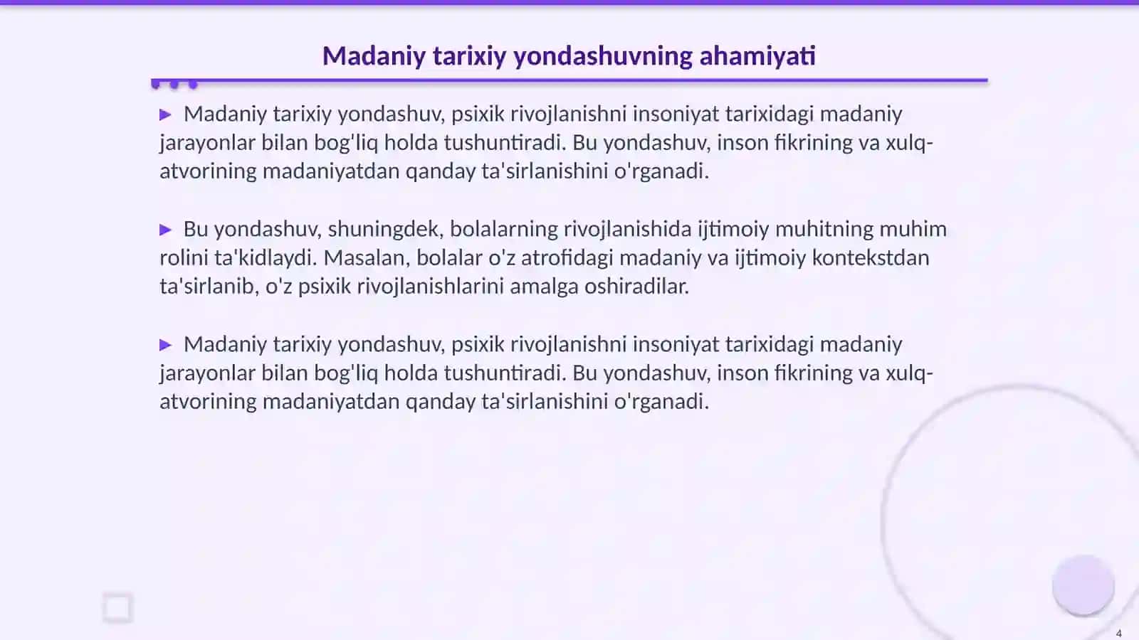 Psixik rivojlanishni tushunishning madaniy tarixiy konsepsiyasi. V. S Vigotiskiy va uning maktabi 4