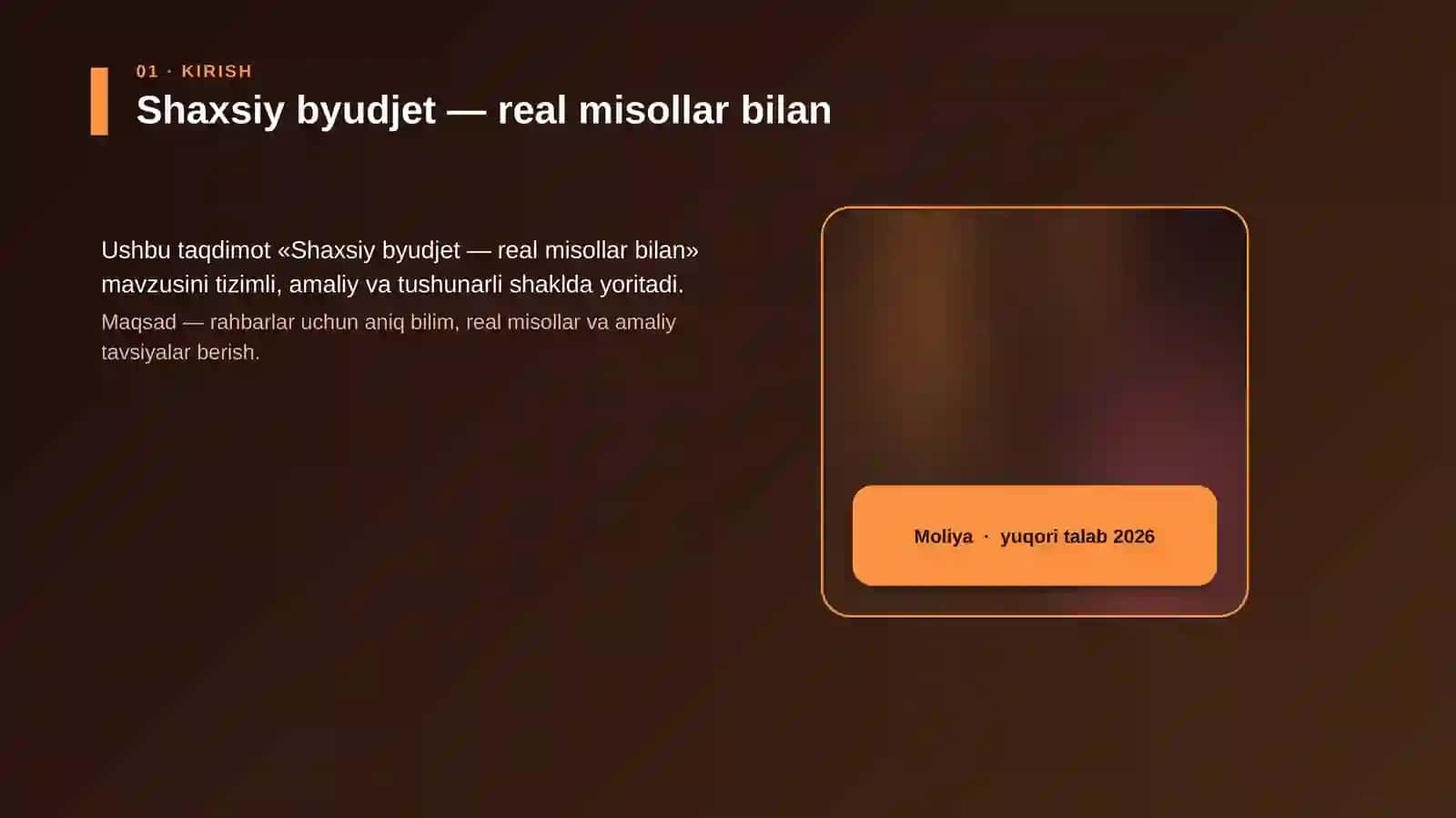 Shaxsiy byudjet — real misollar bilan 4