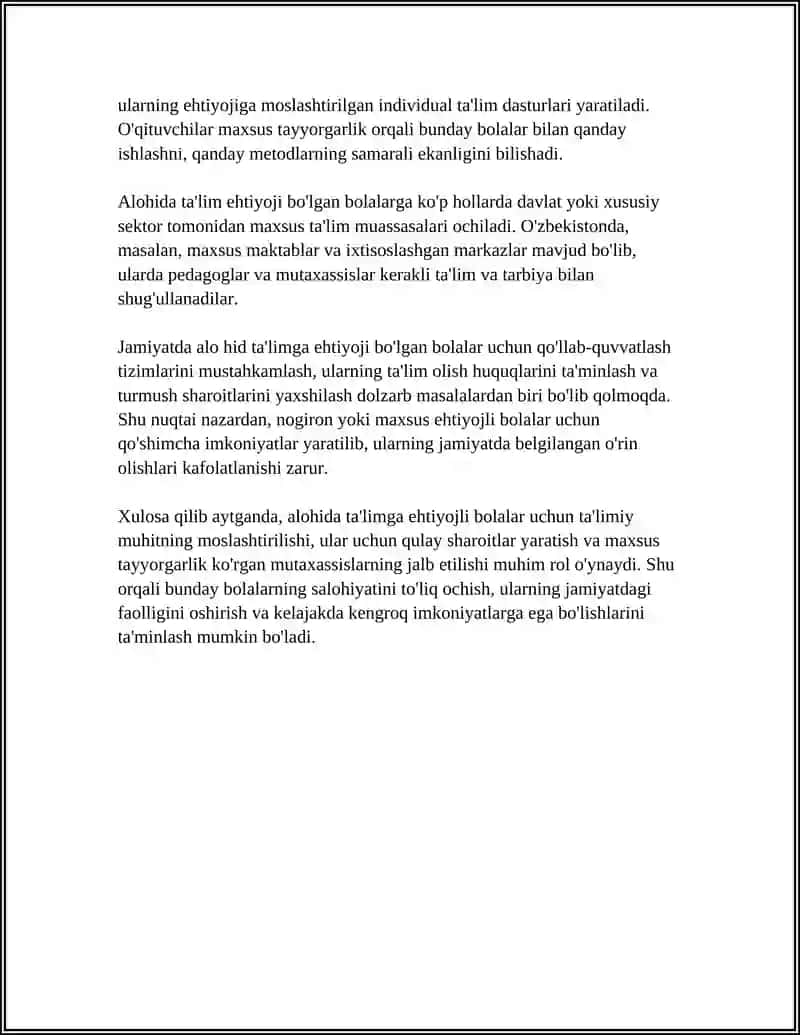ALOHIDA TA’LIMGA EHTIYOJI BO‘LGAN BOLALAR 4