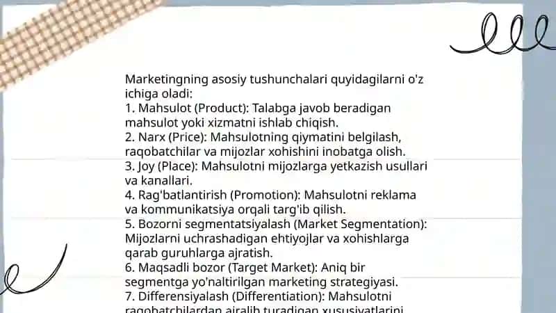 Marketing nazaryasi tushunchasi va uning evalyutsiyasi 4