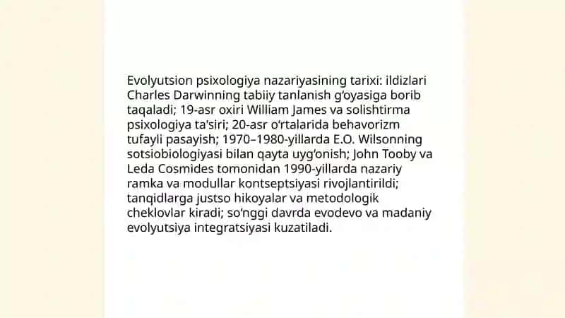 Psixologiyaga kirish: Psixikaning evolyutsion taraqqiyoti 4