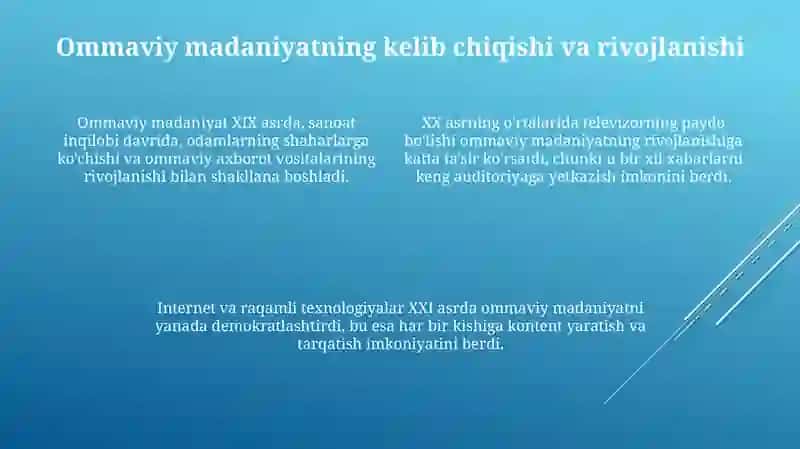 Ommaviy madaniyat 4