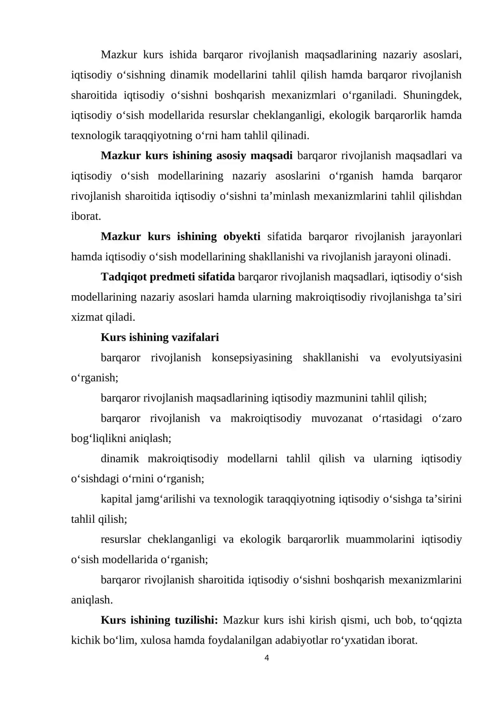 Barqaror rivojlanish maqsadlari va iqtisodiy o'sish modellari 4