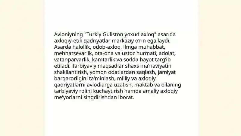 Abdulla Avloniyning "Turkiy Guliston yoxud axloq" asari 4