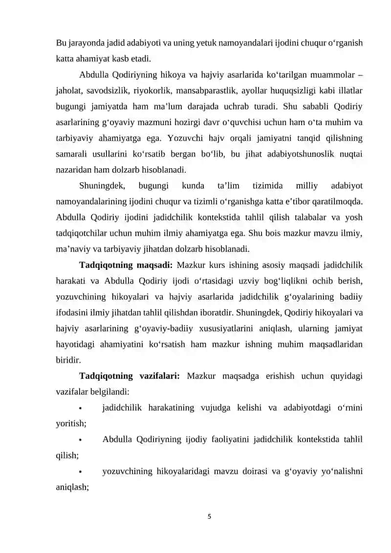 JADIDCHILIK VA ABDULLA QODIRIY HIKOYALARI. HAJVIY ASARLARI 4