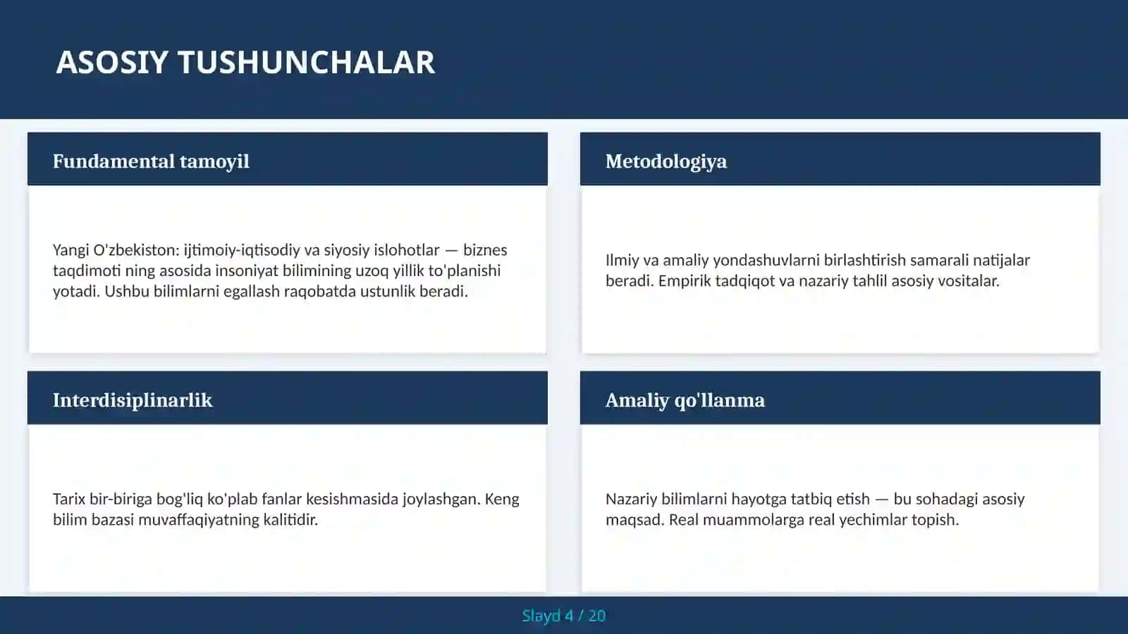 Yangi O'zbekiston: Ijtimoiy-Iqtisodiy va Siyosiy Islohotlar — Biznes Taqdimoti 4