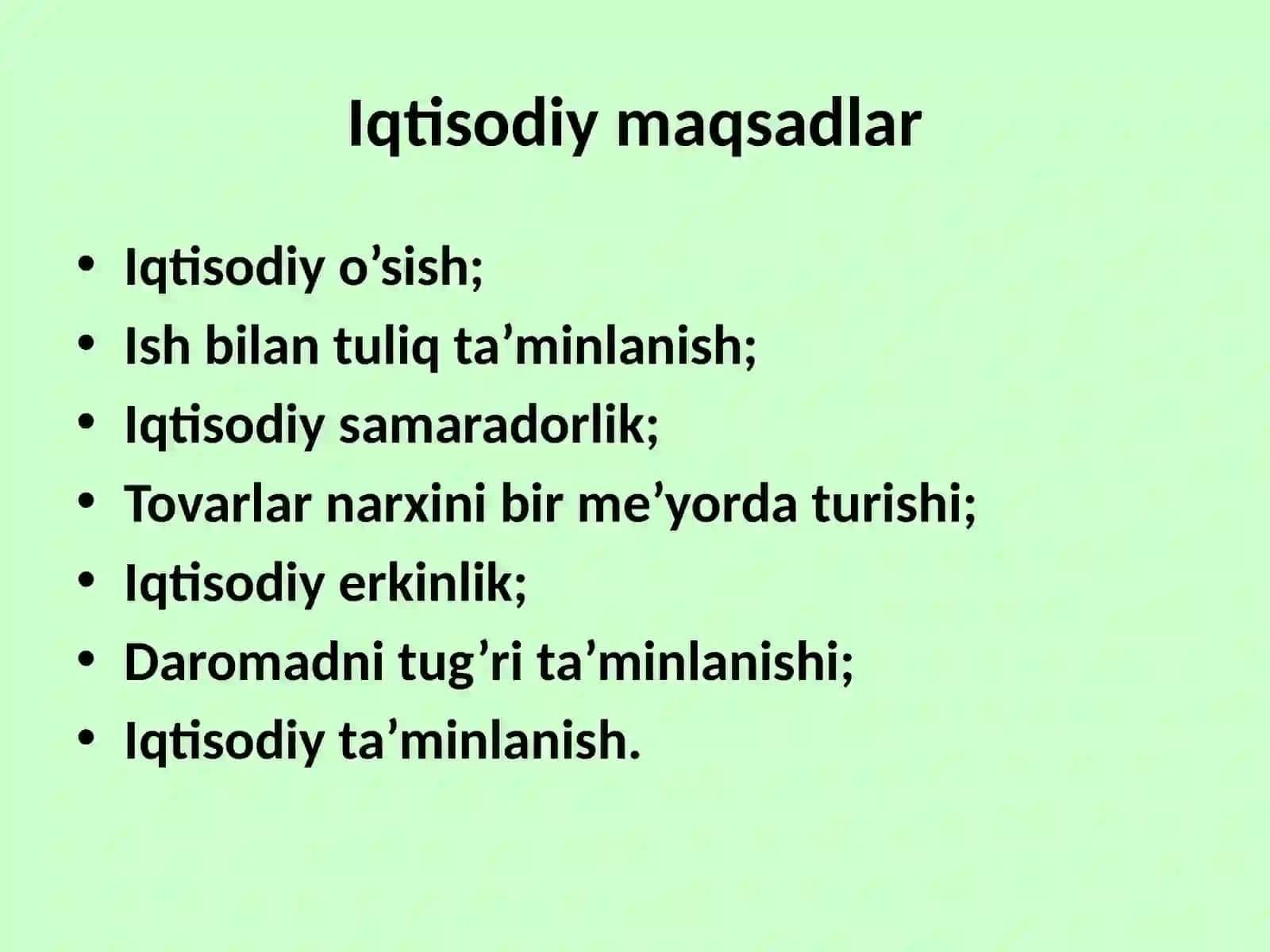 Mikroiqtisodiyot fanining predmeti, maqsad va vazifalari 4