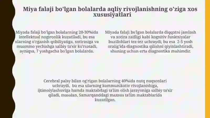 Miya falaji bo'lgan bolalarda motor rivojlanishning o'ziga xos xususiyatlari 4