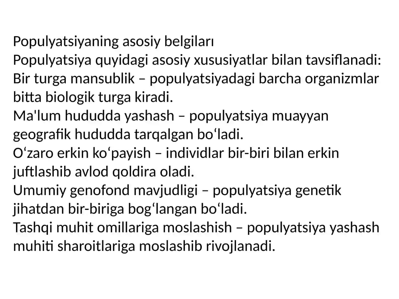 Populyatsiya tushunchasi 4