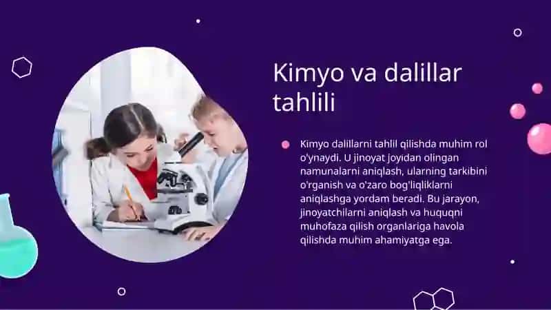 Kriminalistikada kimyoning o‘rni 4