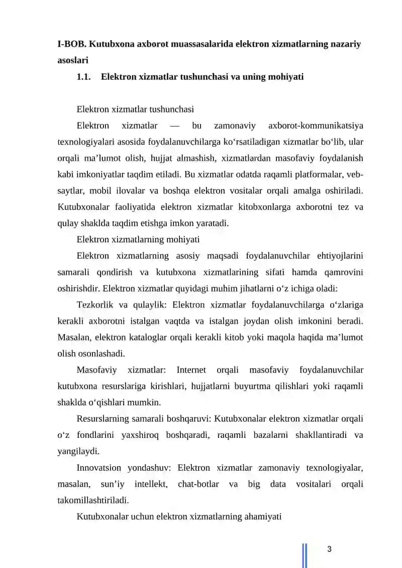 KUTUBXONA AXBOROT MUASSASALARIDA KO‘RSATILAYOTGAN ELEKTRON XIZMATLAR 4