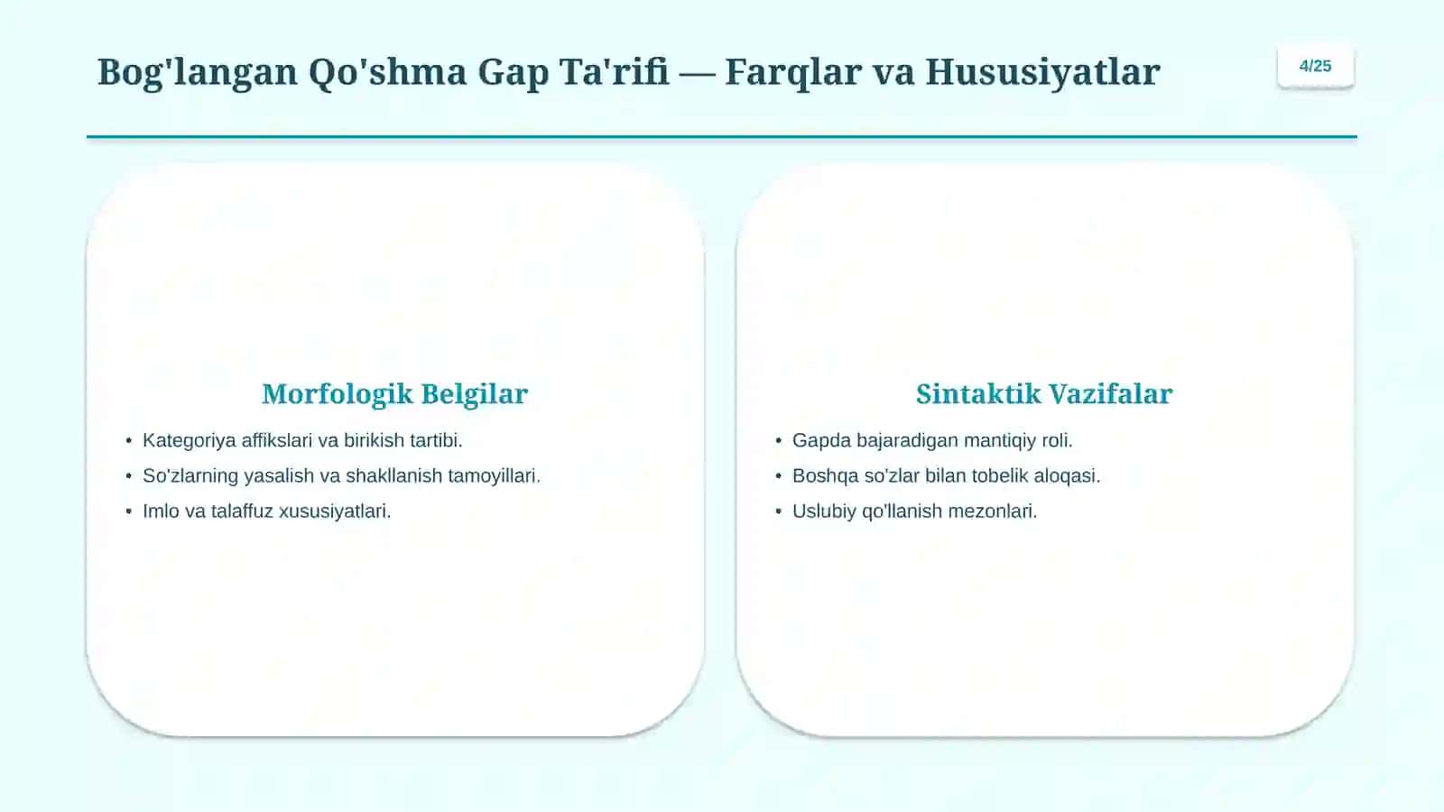 Bog'langan Qo'shma Gaplar va Ularda Tinish Belgilari 4