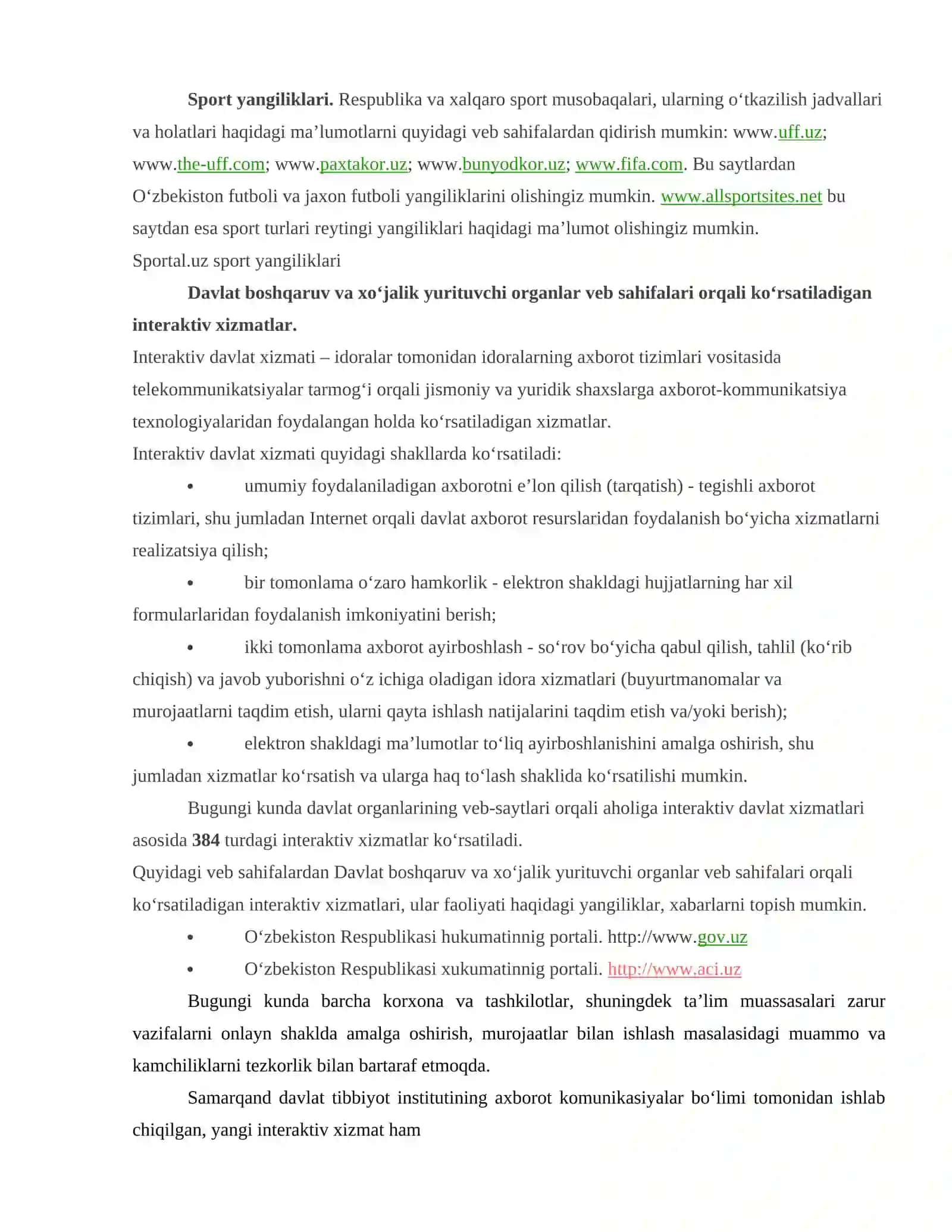 Mavzu: Interaktiv xizmatlar 4
