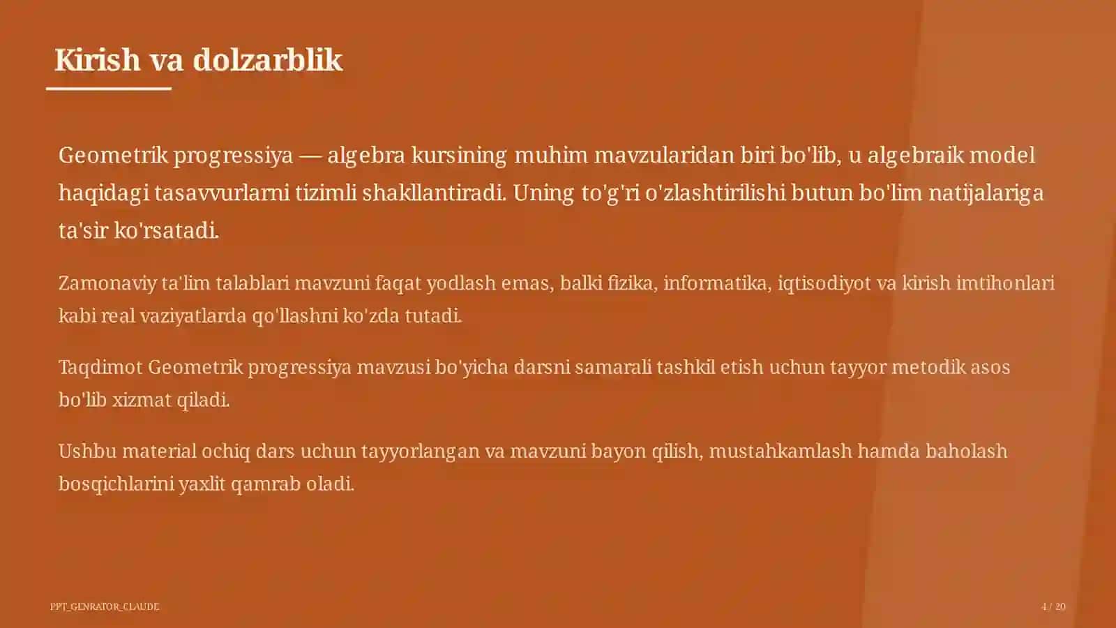 Geometrik progressiya (9-sinf) 4