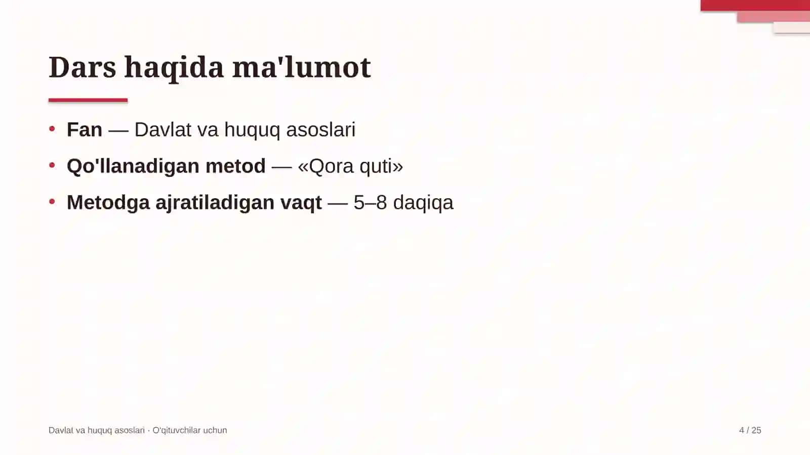 davlat va huquq asoslari darslarida qora quti metodidan foydalanish 2837 4