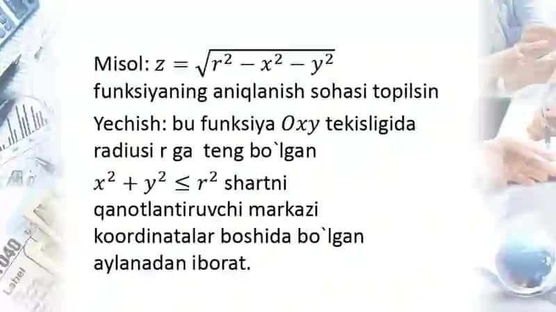 Ko'po'zgaruvchili funksiyaning hosilasi Yuqori tartibli xusisiy hosilalar va tola differensiallar 4