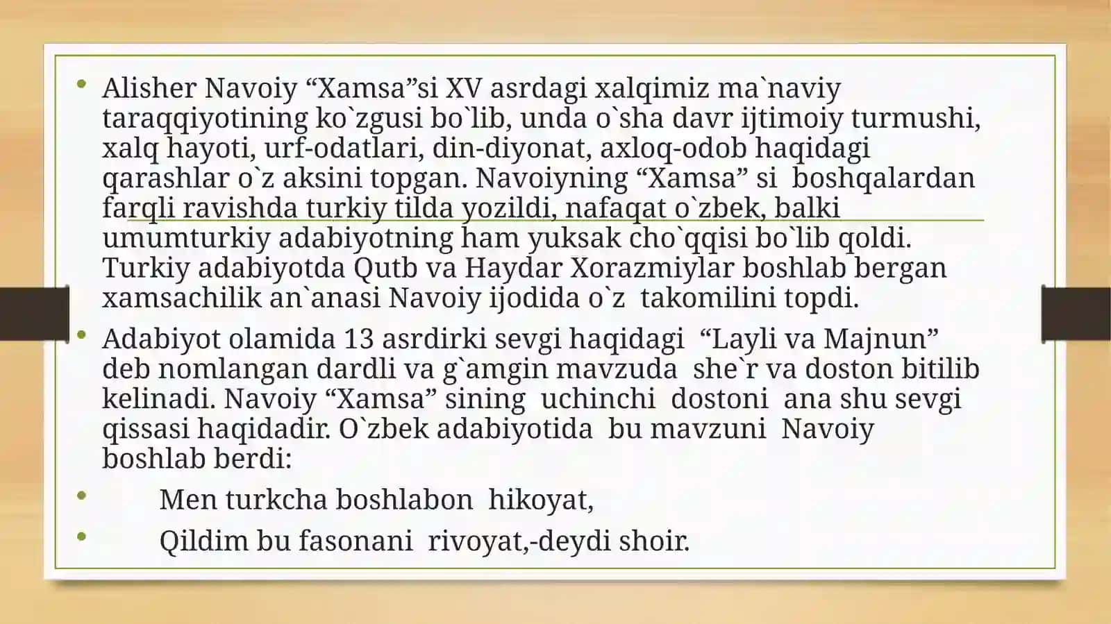 Navoiyning adabiyotshunoslikka oid asarlari. 4