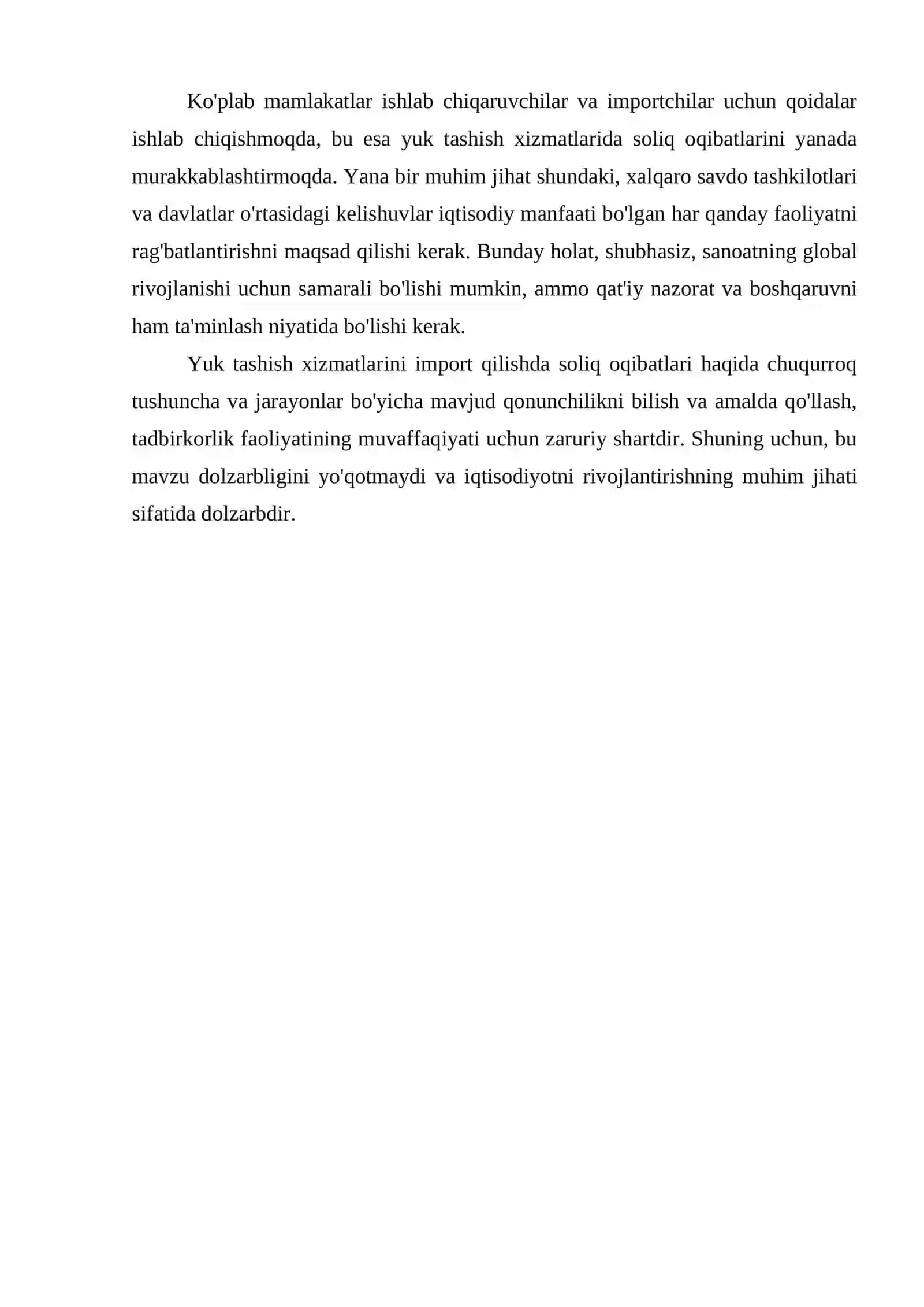 Yuk tashish xizmatlarini import qilishda soliq oqibatlari 4