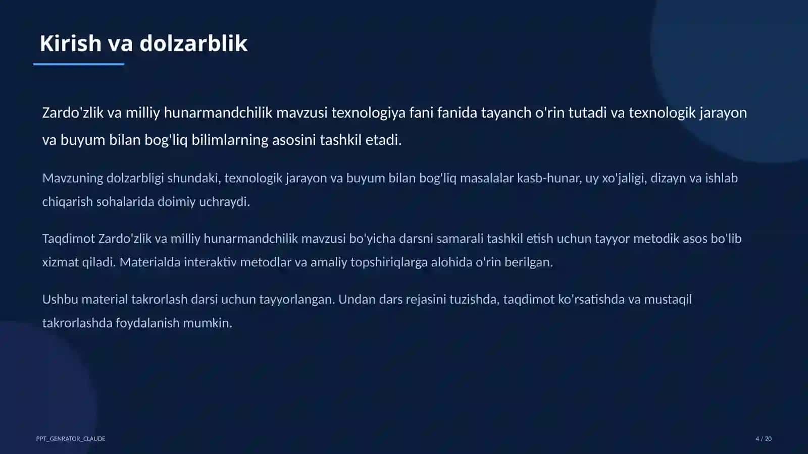 Zardo'zlik va milliy hunarmandchilik (8-sinf) 4