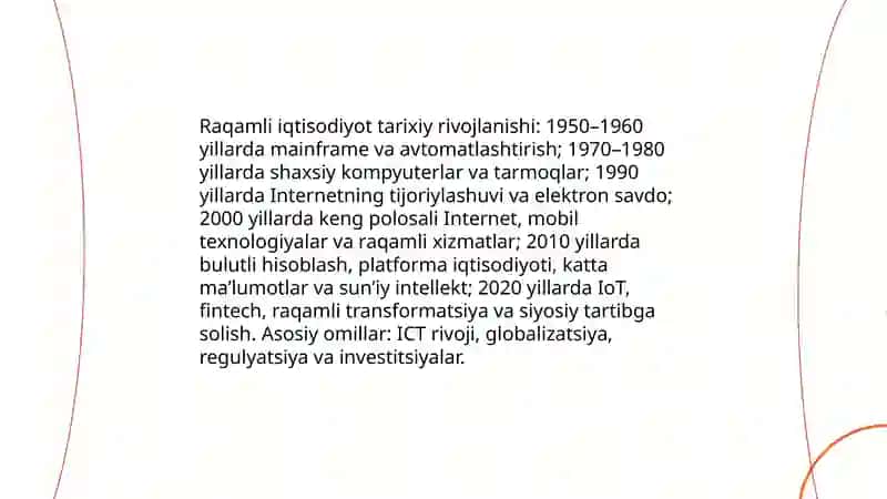 Raqamli iqtisodiyotning shakllanishi va uning nazariy asoslari 4