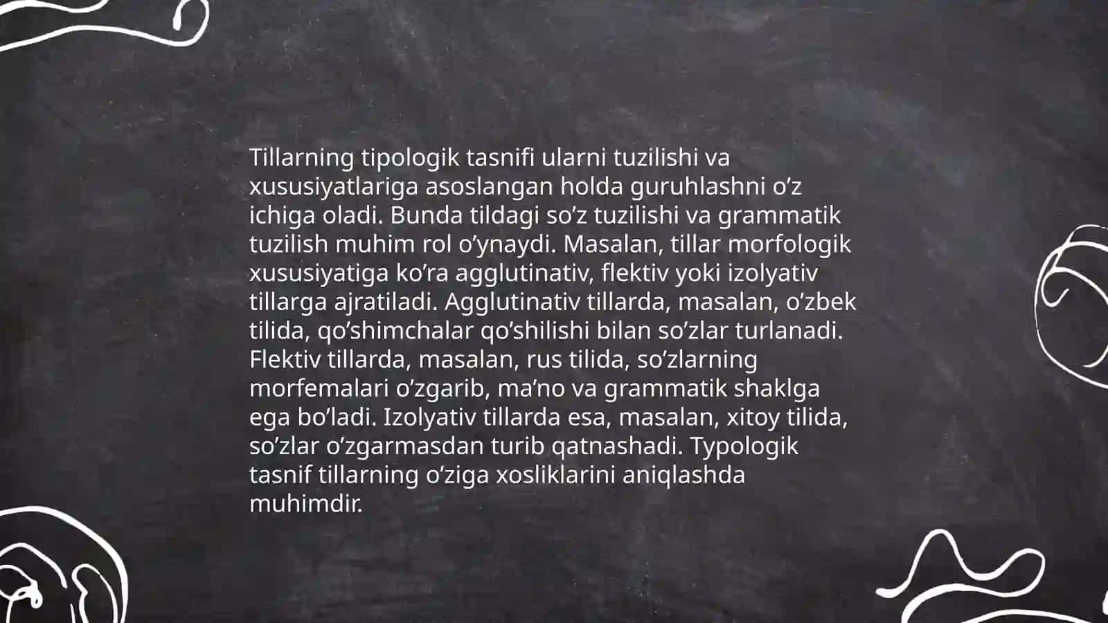 Dunyo tillari tasnifi va turkiy tillar oilasi 4
