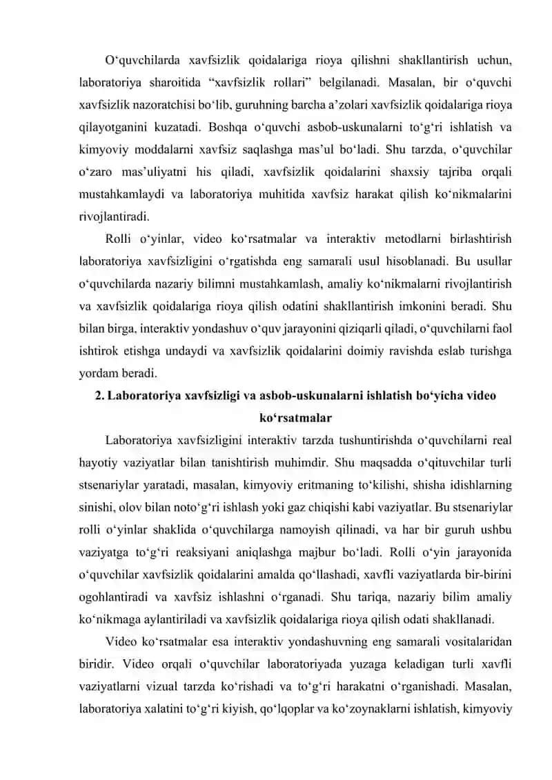 Kimyo darslarida laboratoriya tajribalarini tashkil etish metodikasi 4