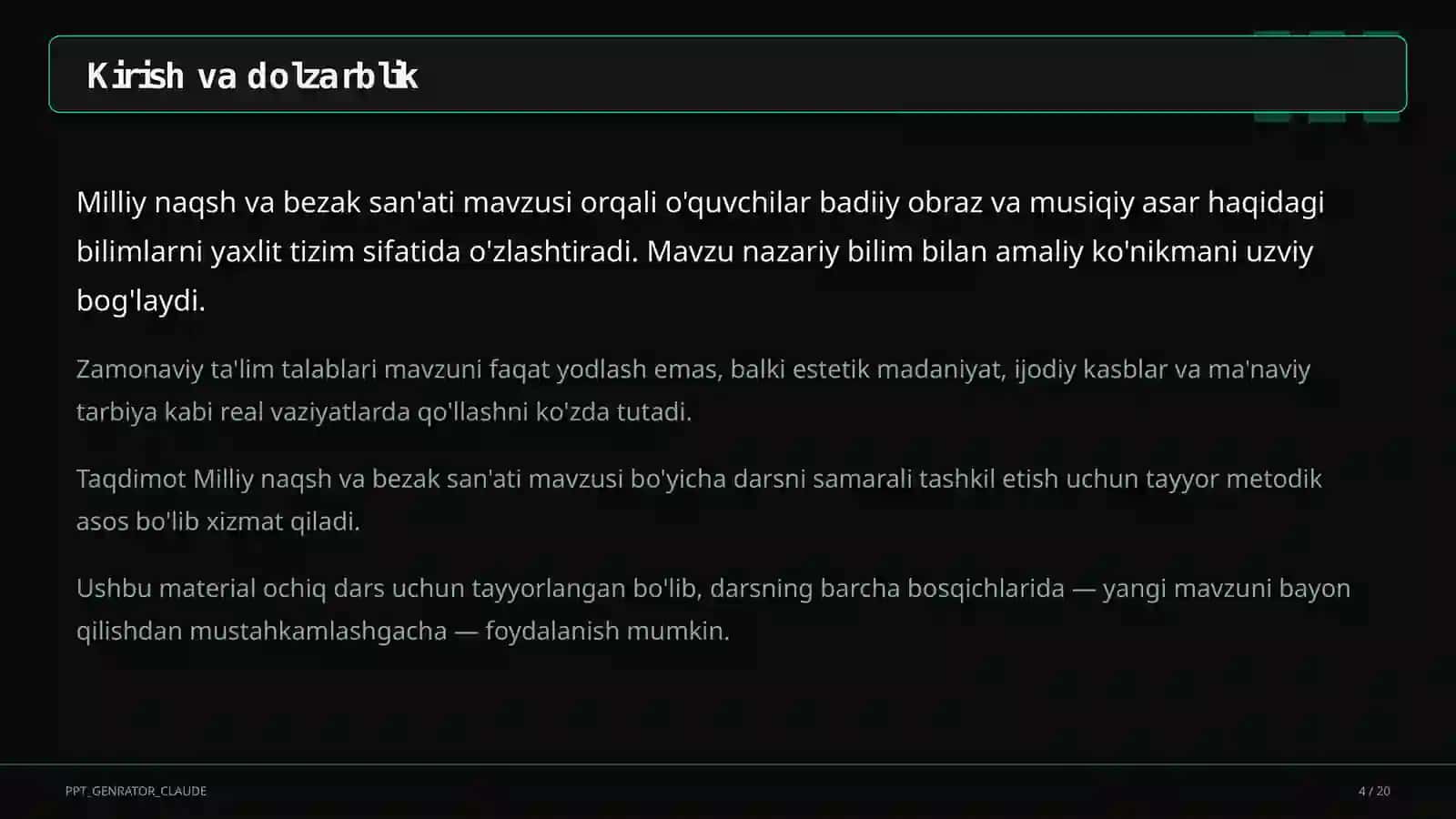 Milliy naqsh va bezak san'ati (3-sinf) 4