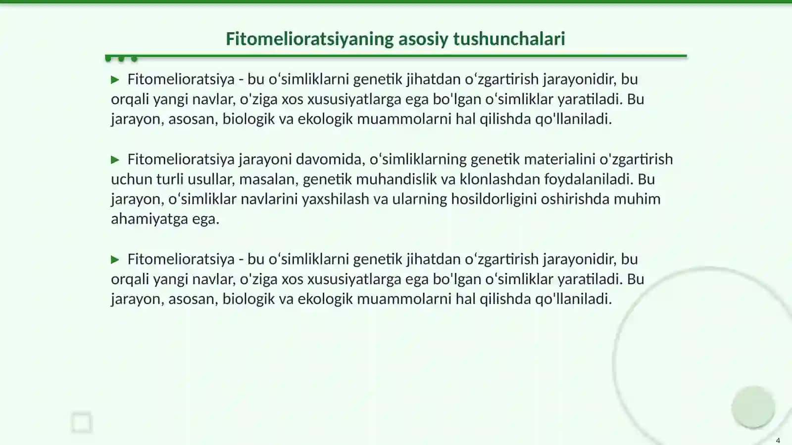 O‘simliklar meliоratsiyasi. Fitоmeliоratsiya va uning axamiyati 4