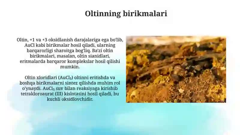 Oltinning qo'llanilishi 4