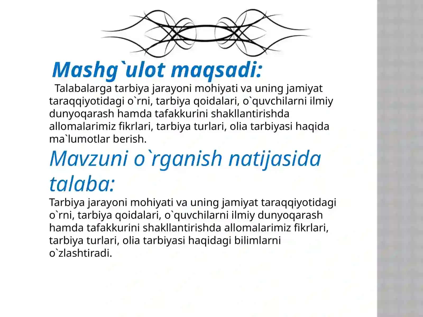 Tarbiya nazariyasi va usullari 4
