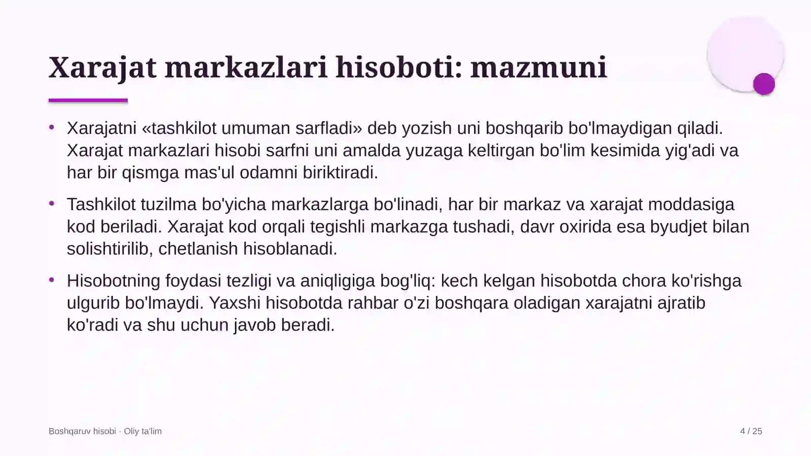 radiatsiyaviy xavfsizlik sohasida xarajatlar markazlari bo'yicha hisobot yuritish 7647 4