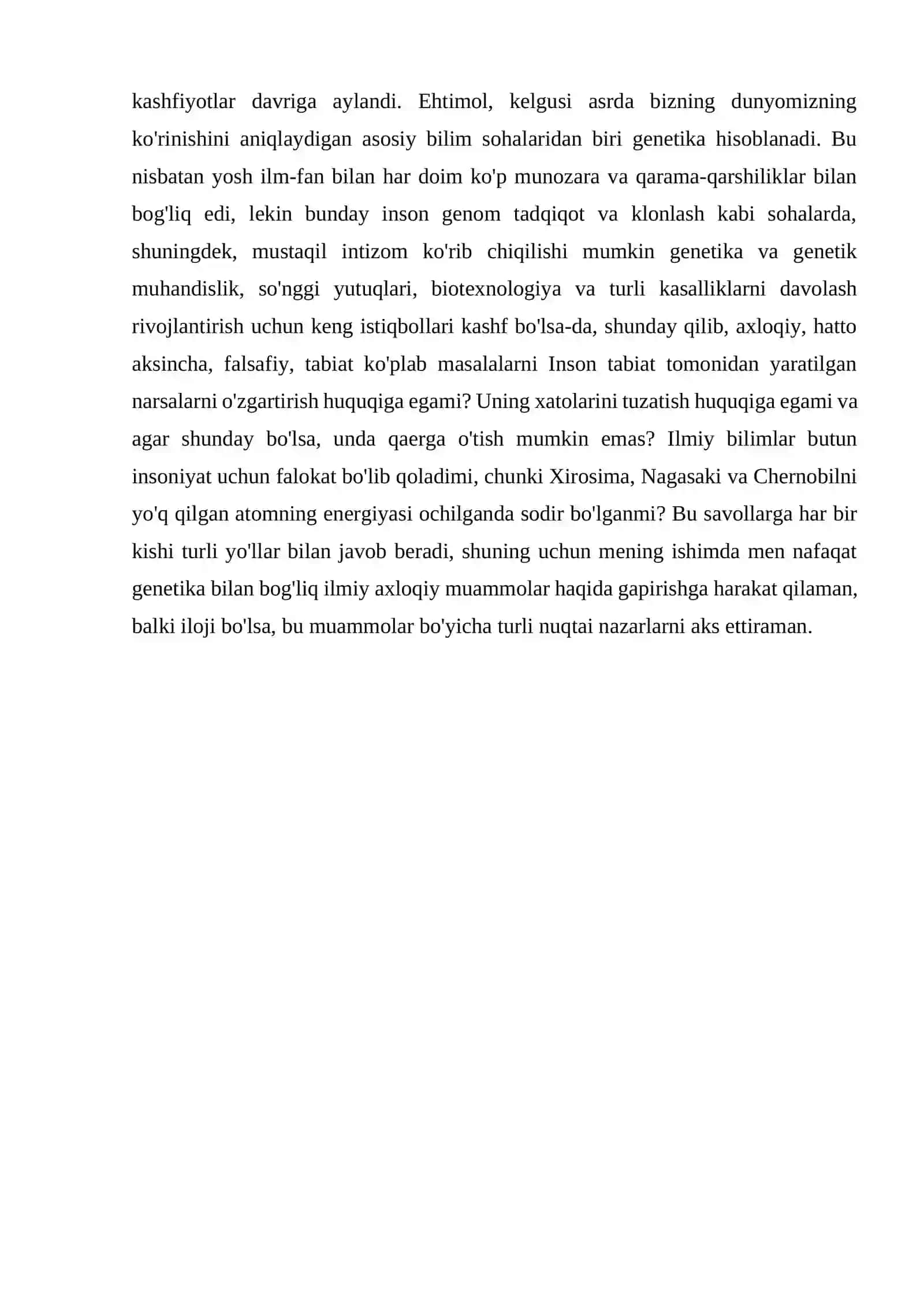 Qalandarova Guljaxonning Genetika va genomika asoslari fanidan KURS ISHI 4
