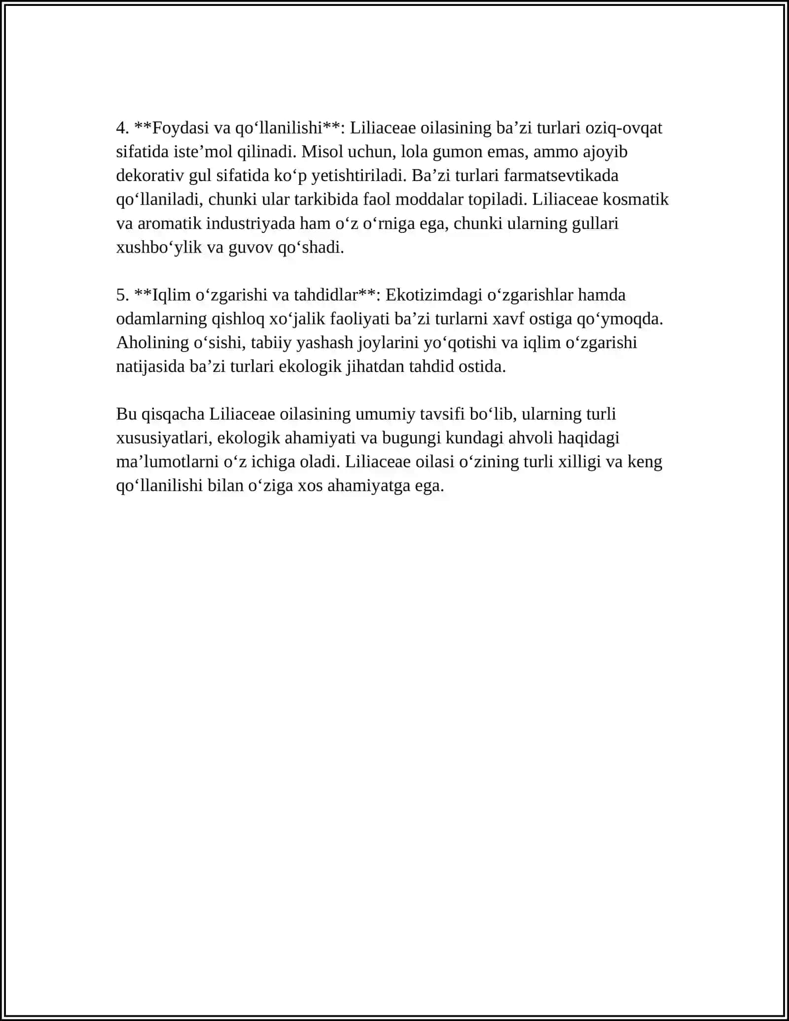 PIYOZDOSHLAR (LILIACEAE) OILASIGA MANSUB SABZAVOTLARNING BOTANIK TARIFI VA BIOLOGIK XUSUSIYATLARI 4