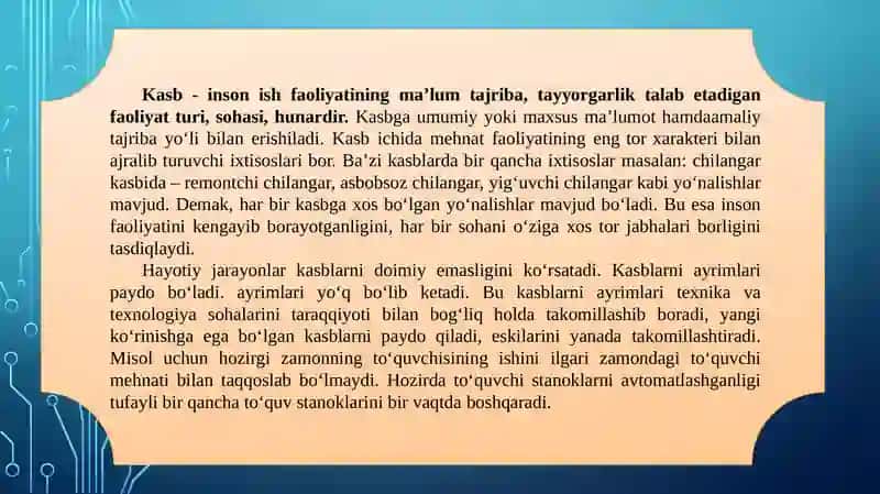 YANGİ OʻZBEKİSTONDA KASBİY MA’NAVİYAT VAAXLOQİYTARBİYANİNG DOLZARBMASALALARİ 4