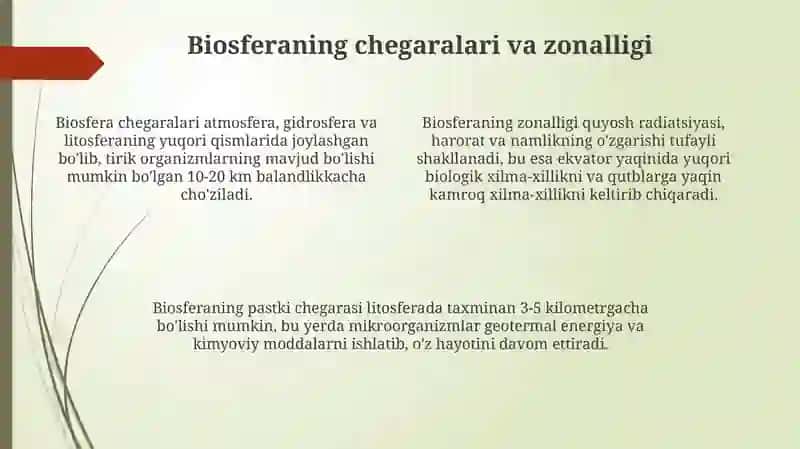 Biosfera haqida tushuncha va uning chegaralari 4