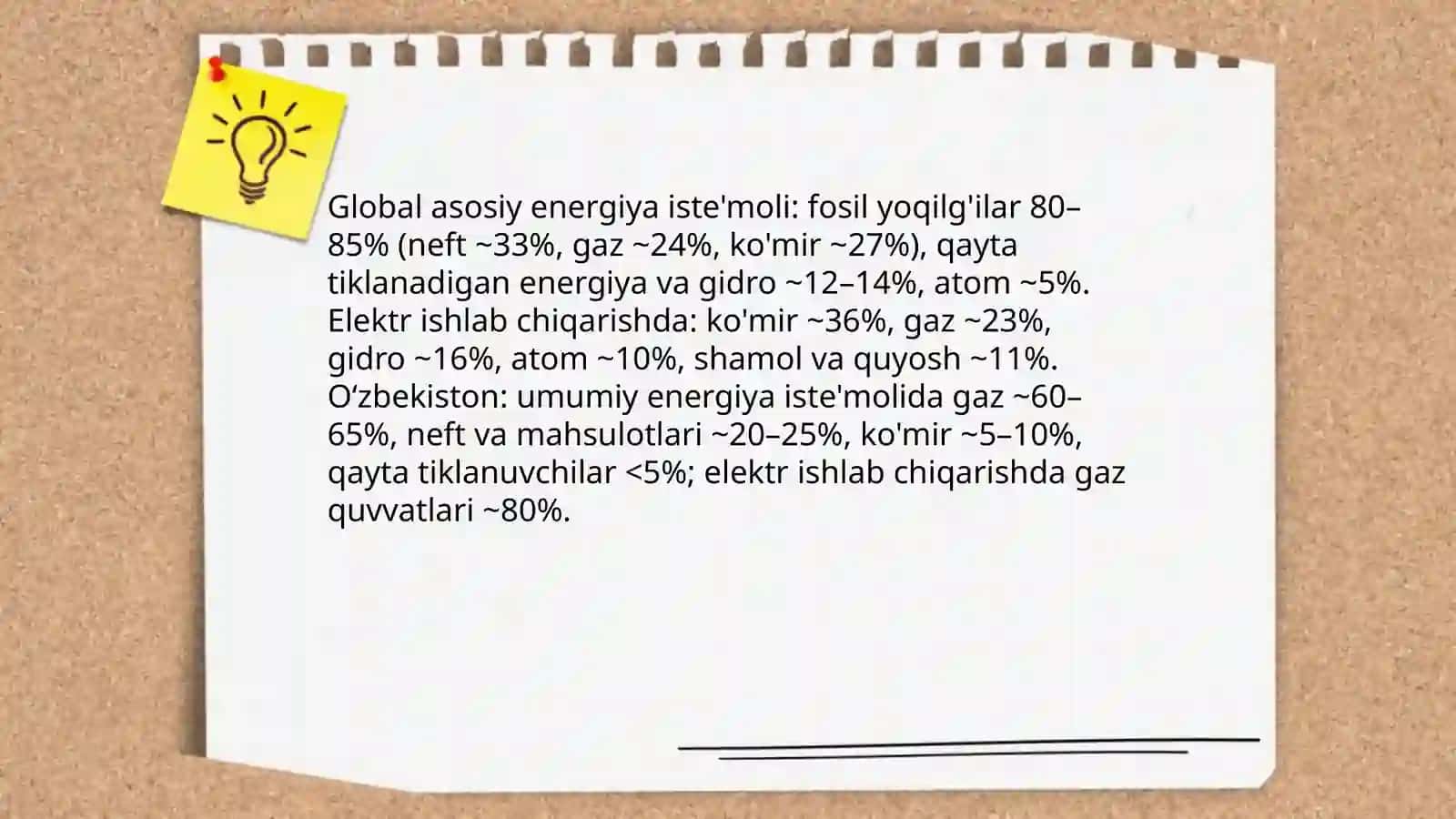 Energy use and ecological impact. O'zbekcha slayt tayorla 4