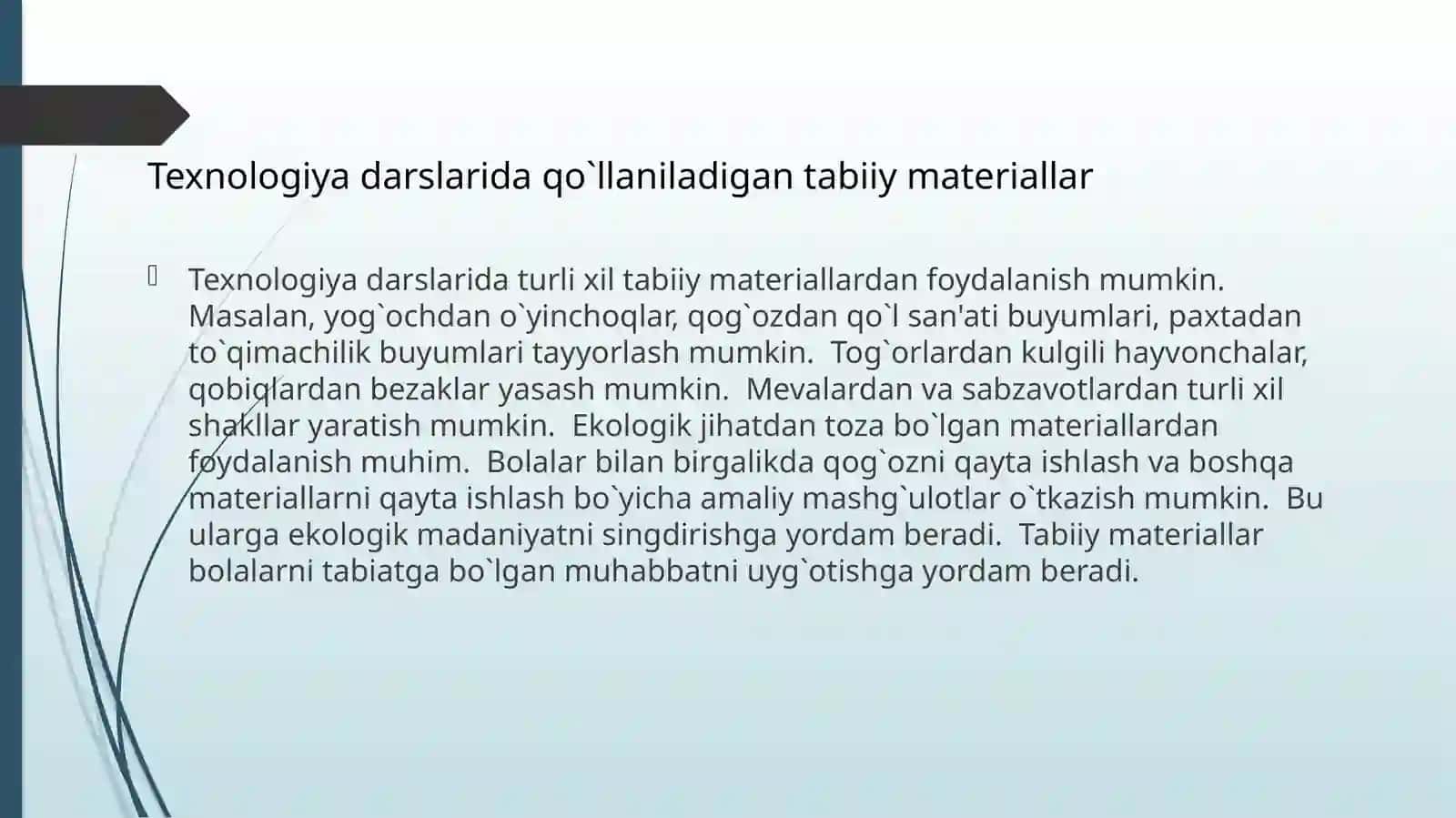 Tabiiy materiallardan ko'rgazmalar tayyorlash 4